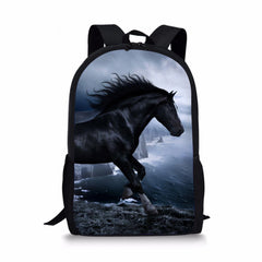 Personalized Horse Print Boys' School Bag Mochila Infantil Student Backpack