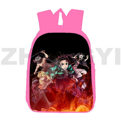 3D Demon Slayer Kimetsu No Yaiba Backpack Pink Children School Bag