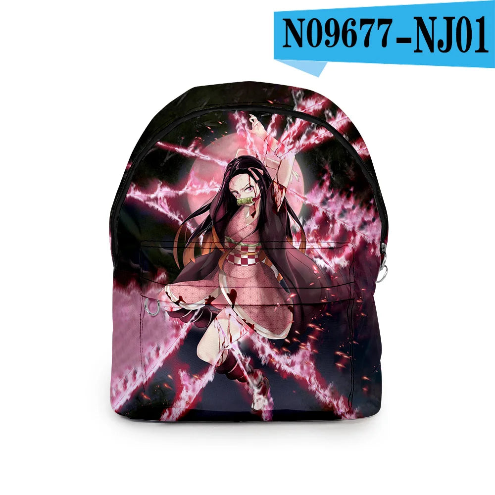 Anime Demon Slayer Backpack Boys Girls 3D Print Casual Nylon