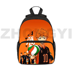 Haikyuu Kids Backpack 3D Print Karasuno School Bag 16 Inch Nekoma