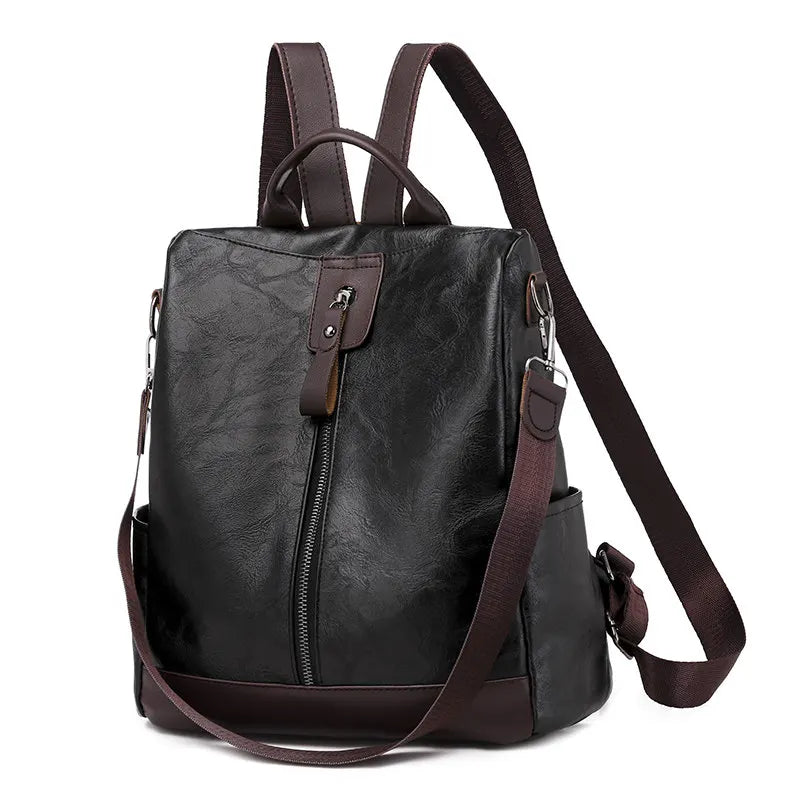 Women Backpack Soft Leather School Bags For Teenage Girls
