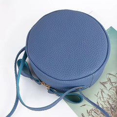 Circular Leather Women's Shoulder Bag Crossbody Messenger Purse