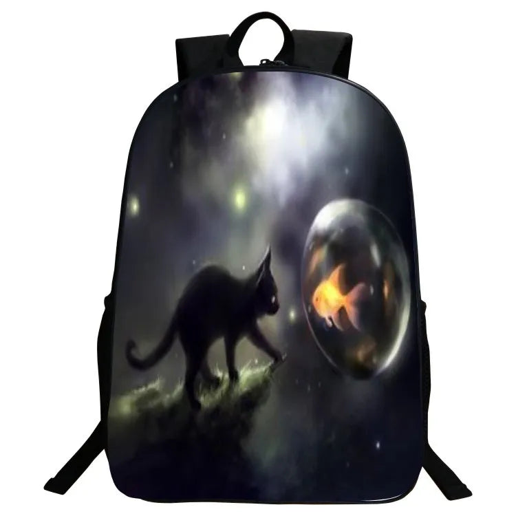 Hot Cat Cartoon Backpack Boys&Girls School Bags Primary Backpack