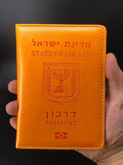 Israeli Passport Cover PU Leather Travel Holder