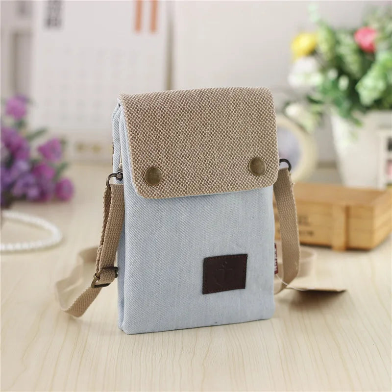 Denim Messenger Bag Clutch Crossbody Mini Shoulder Bag for Women