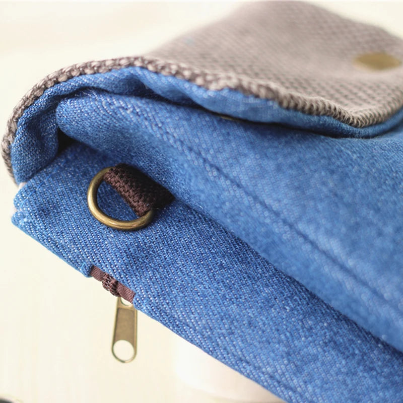 Denim Messenger Bag Clutch Crossbody Mini Shoulder Bag for Women