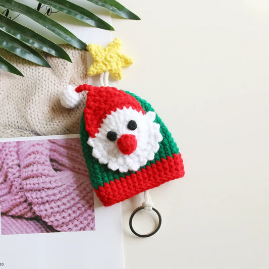 Hand-woven Santa Knitting Key Bag - Christmas Gift