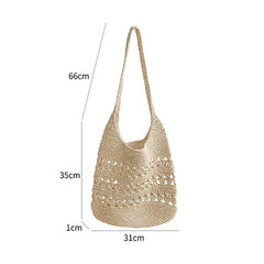 Hollow Out Tote Bag Women Woven Shoulder Bag Beach Bag