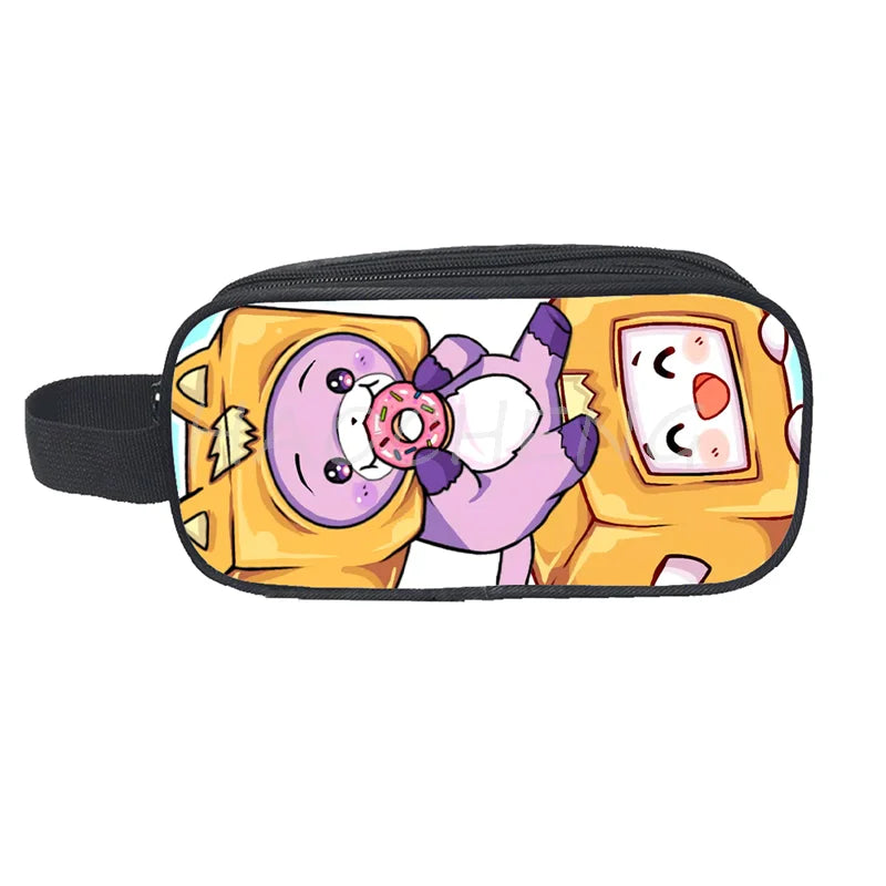 Lankybox Print Cosmetic Pencil Bag Kids Stationary Gift