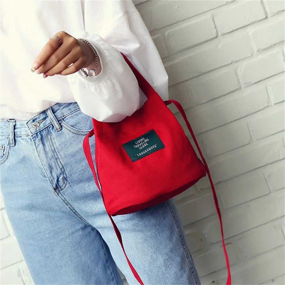 Women's Canvas Shoulder Bag - Large
