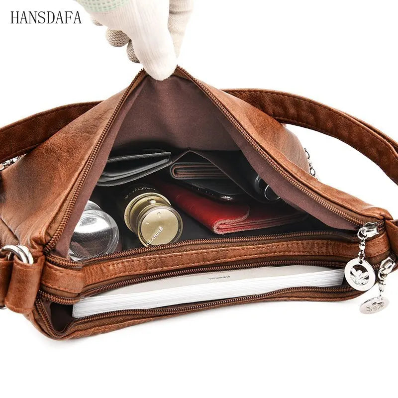 Hot Soft Leather Multifunction Women Bags Female Large Capacity Shoulder Bag
