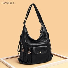 Hot Soft Leather Multifunction Women Bags Female Large Capacity Shoulder Bag