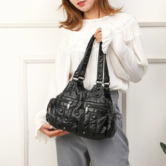 Soft sheepskin Women Messenger Bag Vintage Female Shoulder Bag