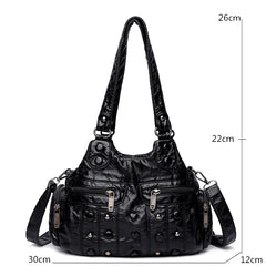 Soft sheepskin Women Messenger Bag Vintage Female Shoulder Bag