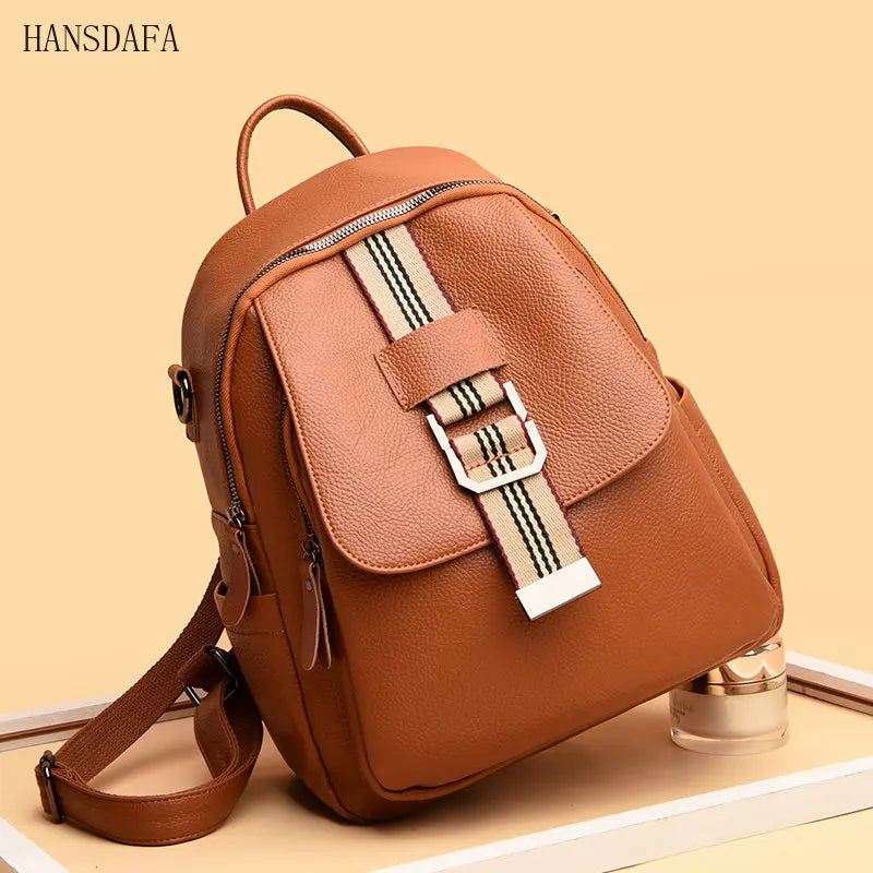 Vintage Leather Backpacks for Women, Stylish Shoulder Bags for Girls