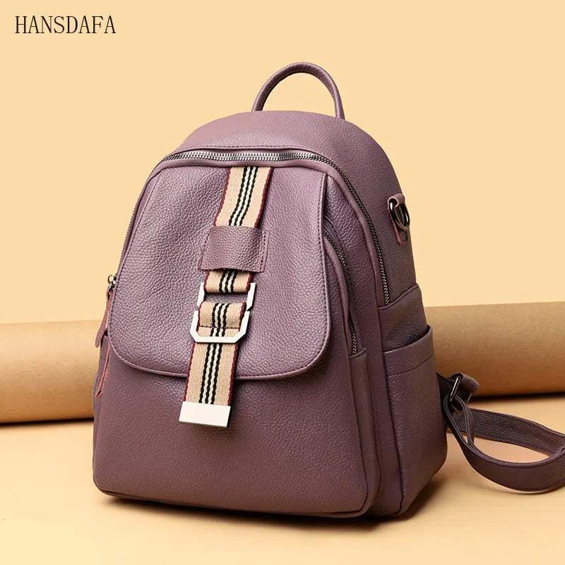 Vintage Leather Backpacks for Women, Stylish Shoulder Bags for Girls