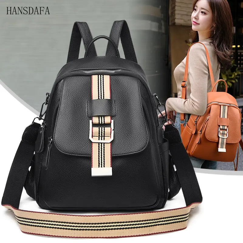 Vintage Leather Backpacks for Women, Stylish Shoulder Bags for Girls