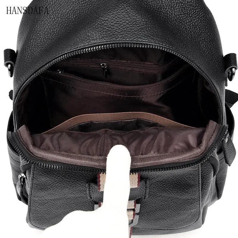 Vintage Leather Backpacks for Women, Stylish Shoulder Bags for Girls