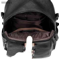 Vintage Leather Backpacks for Women, Stylish Shoulder Bags for Girls