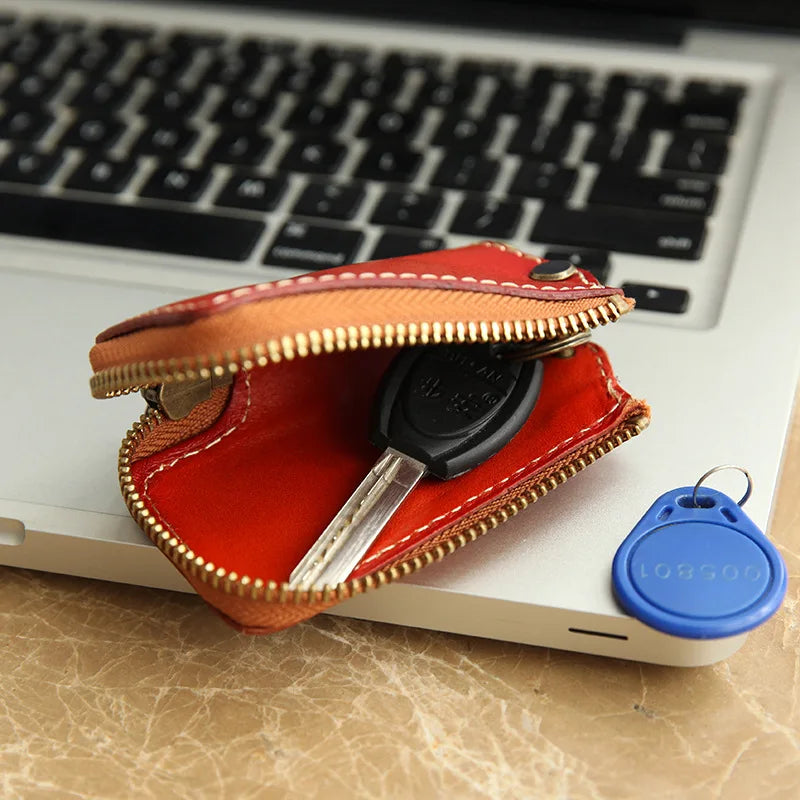 Men Leather Key Wallet Zipper Car Key Holder Key Case High Housekeeper