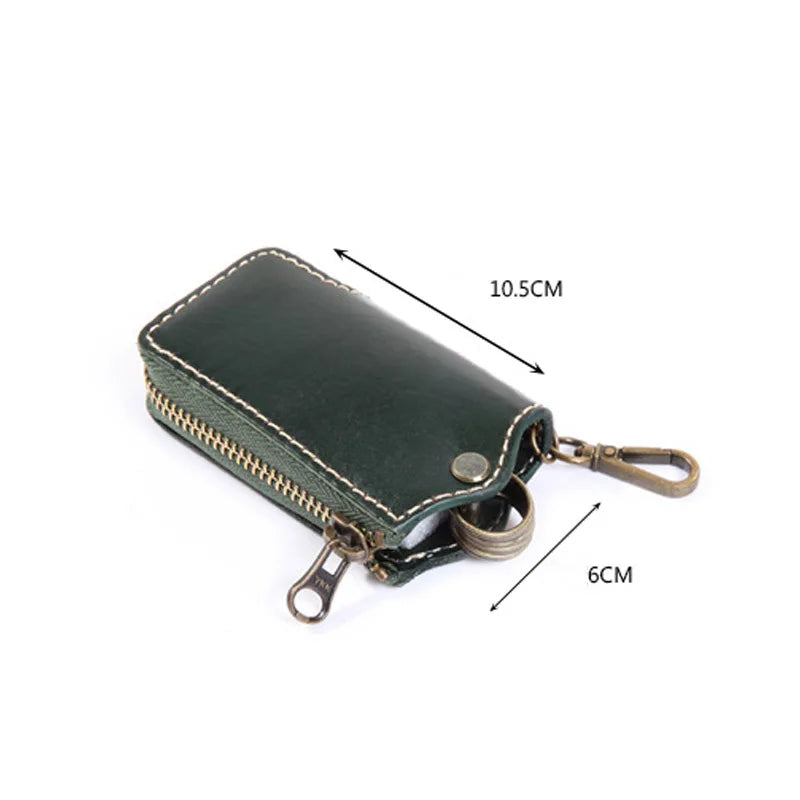 Men Leather Key Wallet Zipper Car Key Holder Key Case High Housekeeper