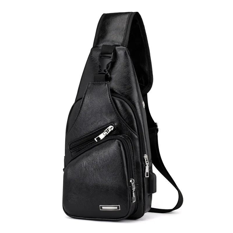 Men Handbags Casual PU Leather Bag Vertical Briefcase Shoulder Messenger Bags