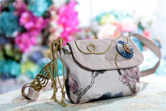 National Appliques Small Women Cover bags! Floral Embossing Lady Shoulder bags