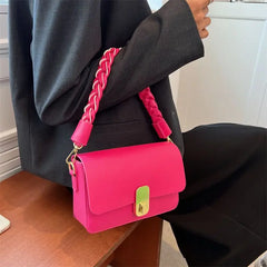 Hot PU Leather Pink Shoulder Bag For Women Crossbody Party Purse