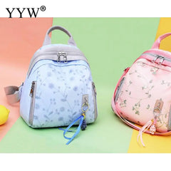 Pink Embroidery Flower Women's Backpack Preppy Style Casual Lovely Backpack