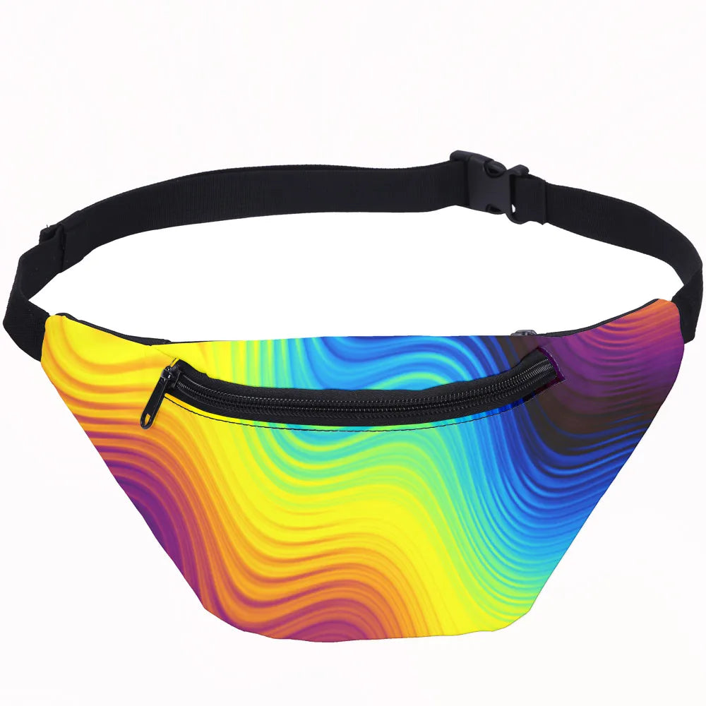 Psychedelic Colorful Fanny Pack Waist Bag Girls Women