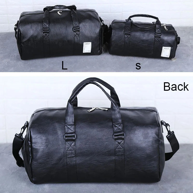 PU Leather Luggage Bag With Shoes Pocket