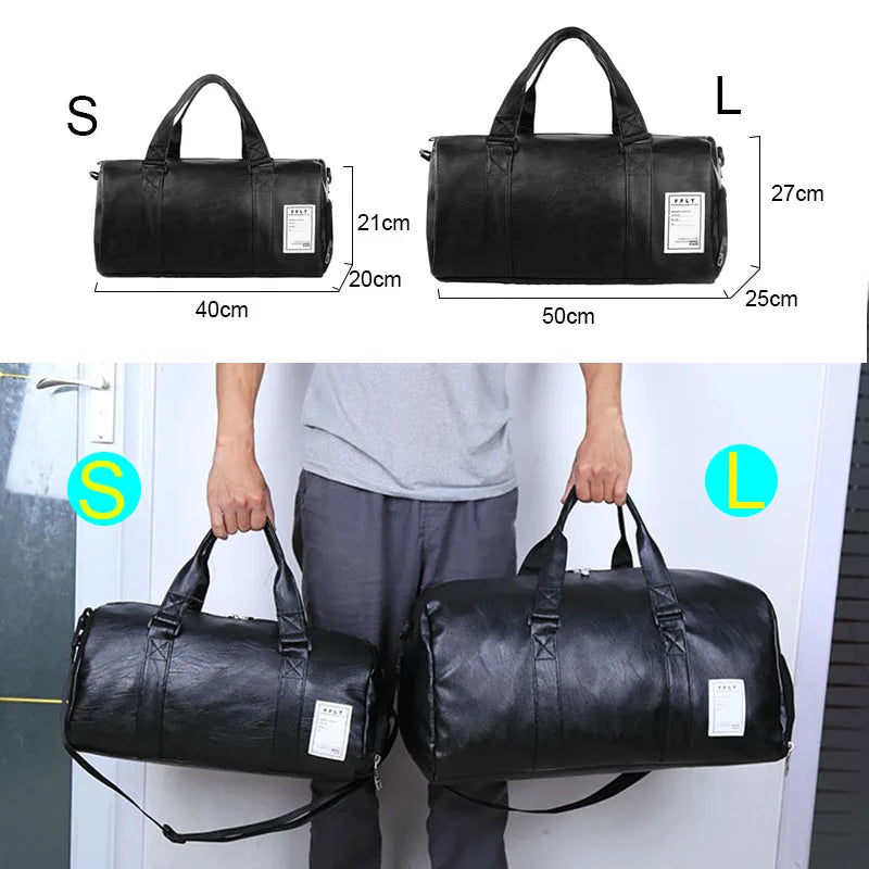 PU Leather Luggage Bag With Shoes Pocket