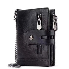 RFID Anti-Theft Swiping Wallet Oil Wax Cowhide Men's Leather Wallet