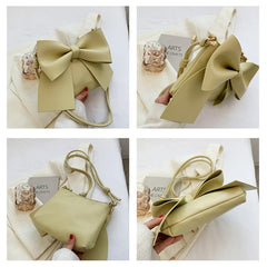 Women's Shoulder Bag Bow Crossbody Bags Leather Handbags Purse