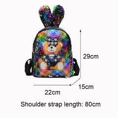 Sequin Rabbit Ear Schoolbag for Hiking and Travel