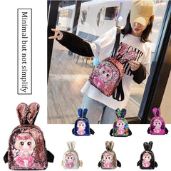 Wear-resistant Sequins Backpack Lovely Rabbit Ear School Bag