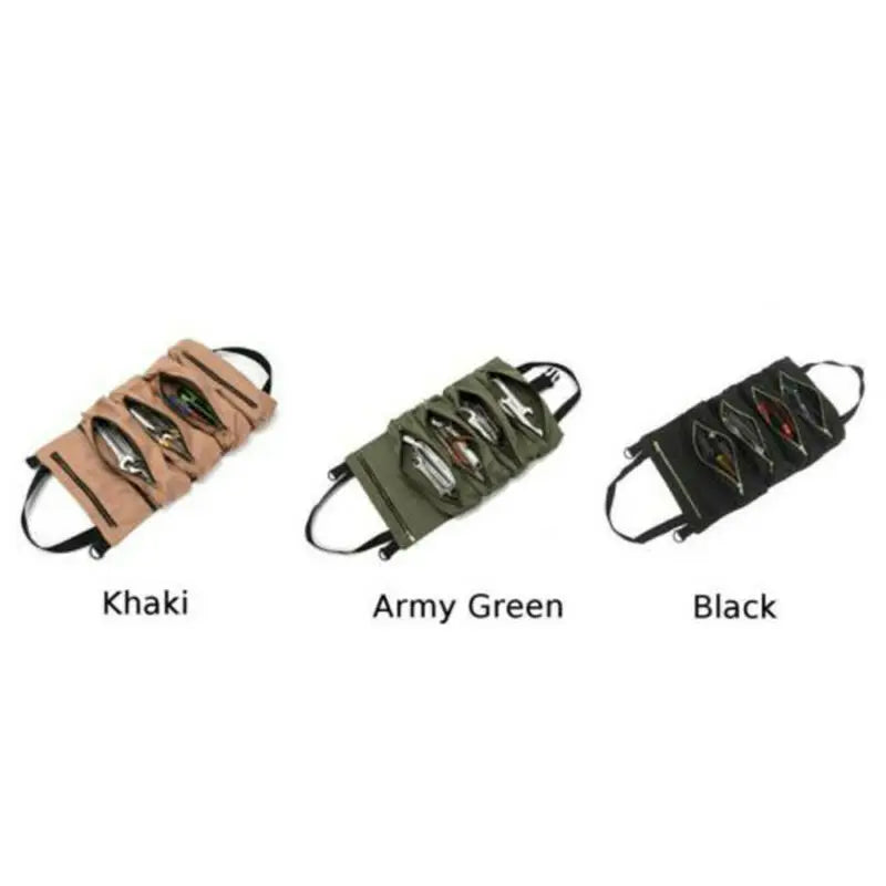 Canvas Roll Up Tools Pouch Wrench Organizer Car Back Seat Storage Bags
