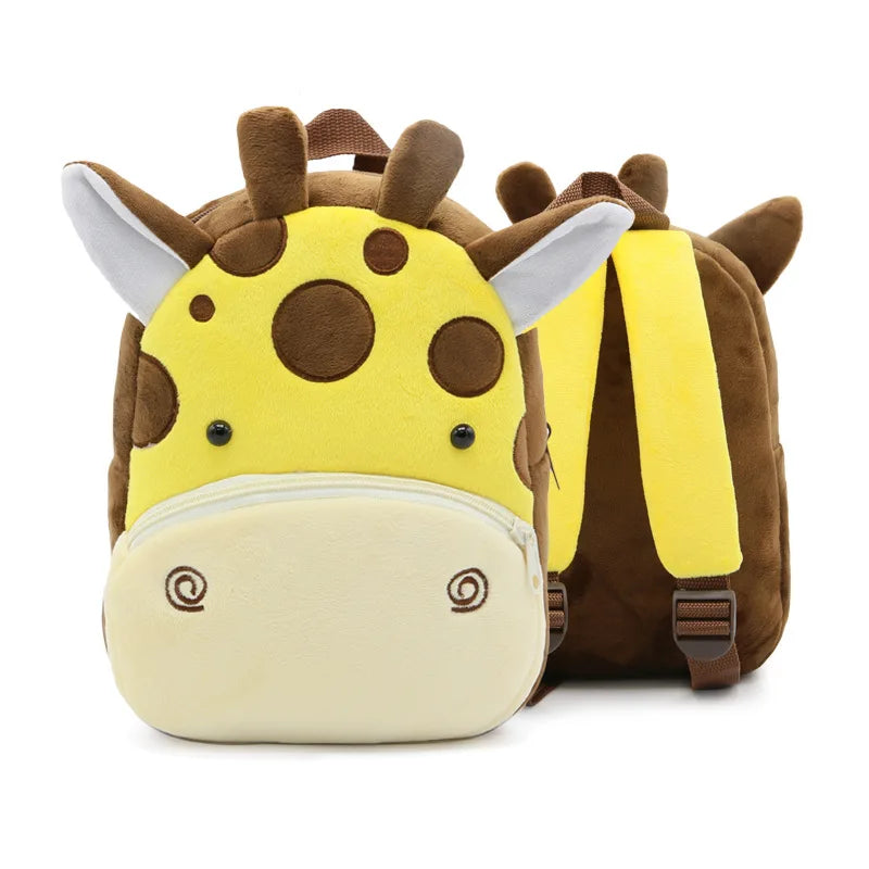 Toddler's Mini School Bags Cartoon Animal Plush Backpack