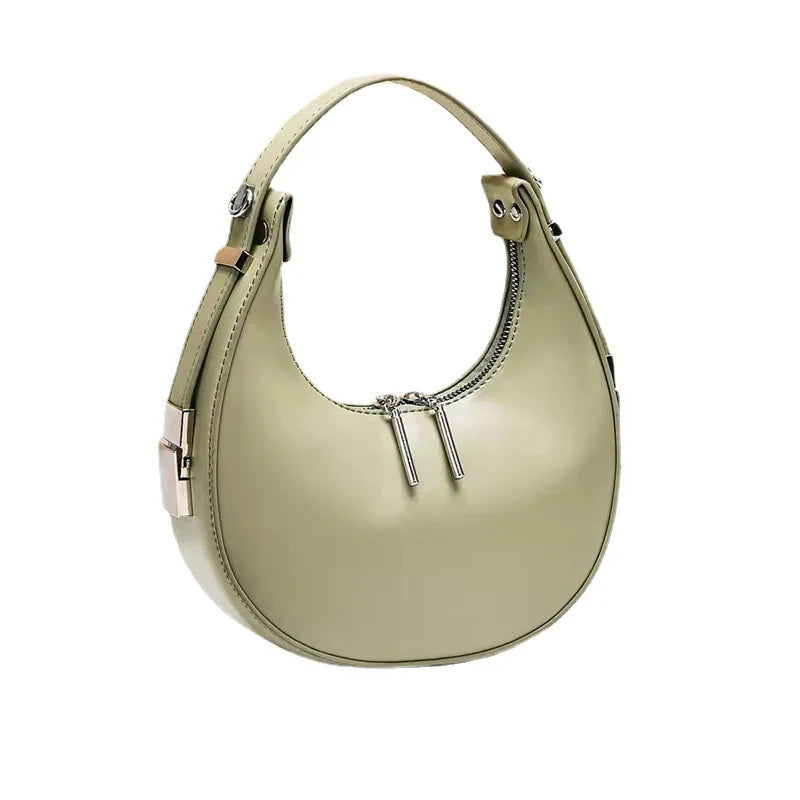 Round Bag Women's Portable Crescent Bag Ladies One-shoulder Armpit Bag
