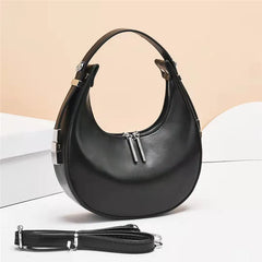 Round Bag Women's Portable Crescent Bag Ladies One-shoulder Armpit Bag