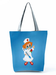Printed Nurse Handbag Travel Beach Bags for Women Large Capacity Shoulder Bag