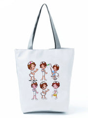 Printed Nurse Handbag Travel Beach Bags for Women Large Capacity Shoulder Bag