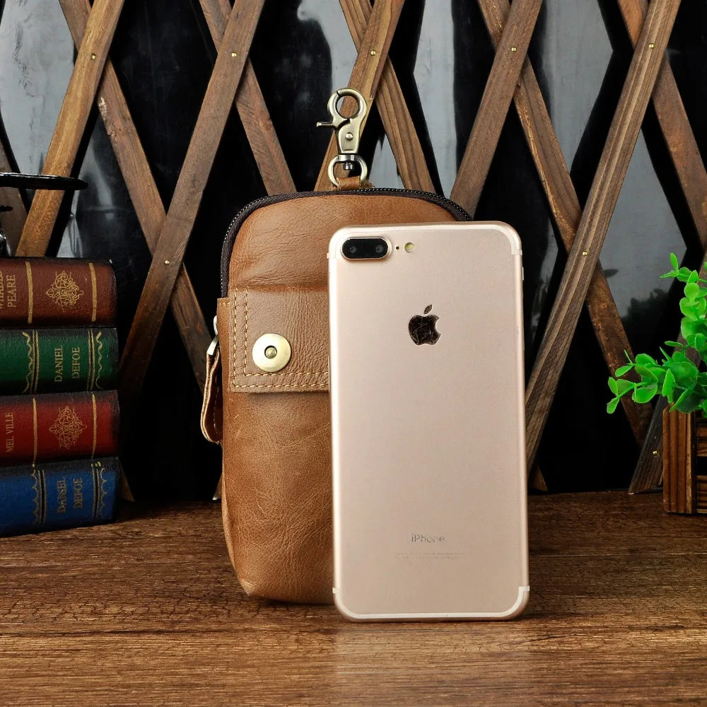 Genuine Leather Small Waist Pack Phone Pouch Bag