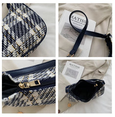 Plaid Crescent Underarm Handbag
