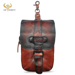 Genuine Leather Travel Waist Belt Pack Bag for Men