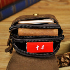 Genuine Leather Travel Waist Belt Pack Bag for Men