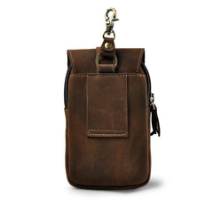 Genuine Leather Travel Waist Belt Pack Bag for Men