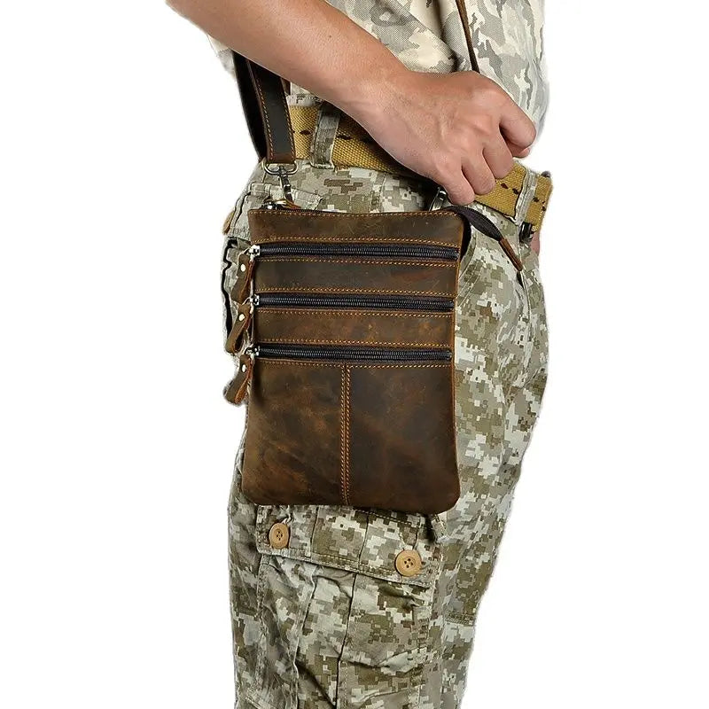 Leather Retro Fanny Waist Belt Bag Chest Pack Sling Bag Phone Case
