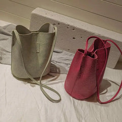Women's PU Leather Bucket Crossbody Bag for Hiking
