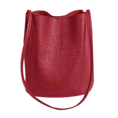 Women's PU Leather Bucket Crossbody Bag for Hiking